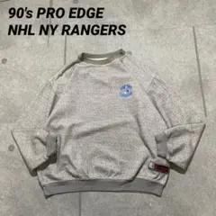 90s vintage PRO EDGE NHL NY RANGERS グレーL