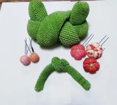 かのこ　ちんころ　七五三　日本髪　成人式　ヘッドドレス　着物リメイク　753