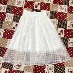 FRAY I.D フレイアイディ◆刺繍オーガンジー　チュール スカート　白　1