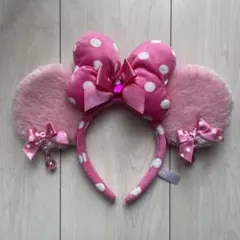 ディズニー ミニー カチューシャ ピンク イヤリング