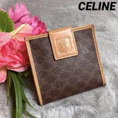 CELINE セリーヌ　マカダム 二つ折り財布 PVC レザー　ブラウン