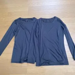UNIQLO HEATTECH 長袖Tシャツ L 黒　2枚セット