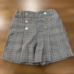 チェック柄プリーツキュロット140サイズ