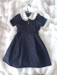 サ*ラ様 キャサリンコテージ　ネイビー フリル付きワンピース