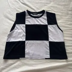 NOT CONVENTIONAL ノースリーブ チェック柄 Tシャツ