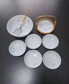 たち吉　冷奴セット 皿 籠付き