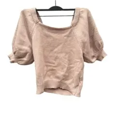 GAL レディース　フリーサイズ　白　リボン　半袖　ニットセーター