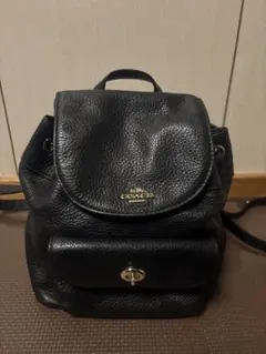 美品 COACH コーチ レザー ミニリュック F37621 バッグパック 黒