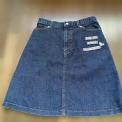 Pom po netteJeansデニムスカート 刺繍パッチ付き160のサムネイル