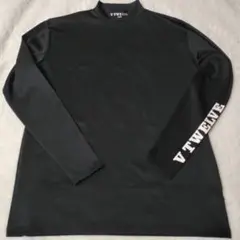 【極美品】V12　XXL　ストレッチ　長袖モックネック　エンボスロゴ　ブラック