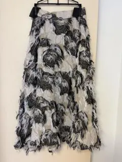 FLAY I.D フラワージャガードミモレスカート