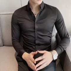 ドレスシャツ メンズ 黒
