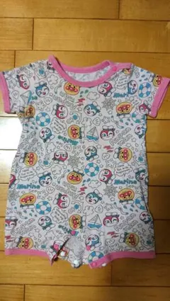 アンパンマン 半袖ロンパース 80cm 夏用 ピンク