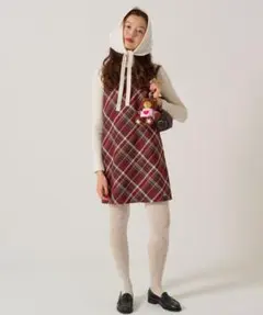 バイアスチェック柄 ノースリーブワンピース TINA：JOJUN