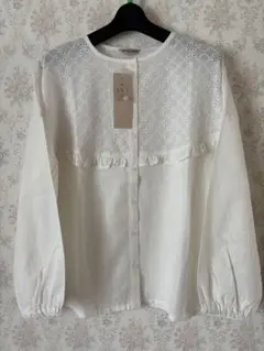 【新品】サマンサモスモス SM2 レース切替フリルブラウス