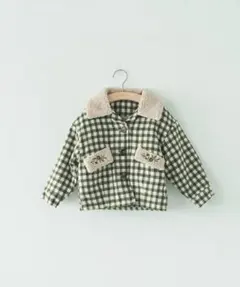 riziere / チェックのボアカラージャケット