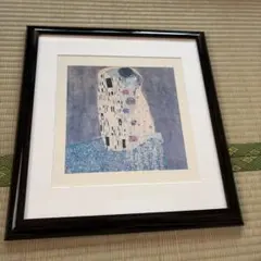グスタフ・クリムト 接吻 額装 アート レプリカ 大判 約74cm 引取り