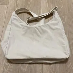 GU アイボリー コーデュロイ ショルダーバッグ