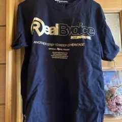 RealBvoice 半袖Tシャツ Lサイズ 紺 プリント