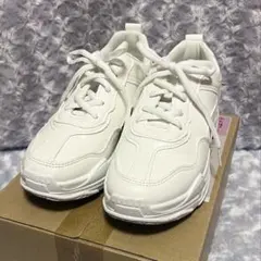 レディース 白シューズ 厚底