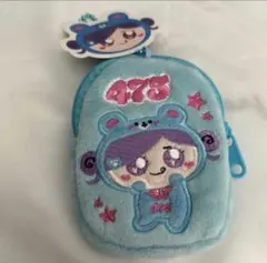 しなこ　 しなクマ　刺繍ポーチ ブルー 475