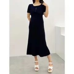 オフショル2WAYぺプラムニットワンピース
