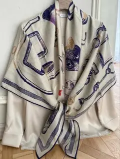 特価 @H54 カシミヤ シルク 大判ストール リバーシブル