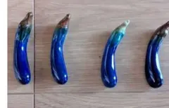 ナス型陶器箸置き4個セット