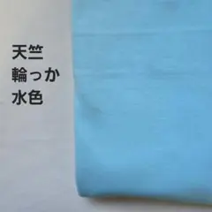 天竺ニット生地　輪っか　水色 1.5m
