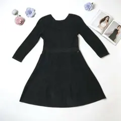 アルマーニエクスチェンジ　ARMANI　 ニットワンピース　7分袖　Aライン　黒