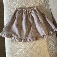 mezzo piano フリル付きチェック柄スカート 100cm