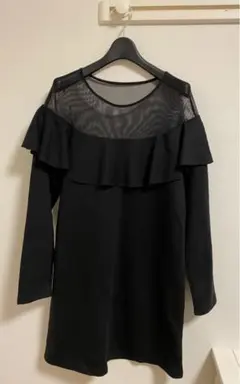 【ZARA♡】黒 ブラックミニワンピース ミニドレス