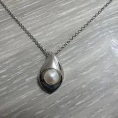 極美品タサキ ネックレス 田崎 真珠 アコヤ パール ティア ドロップ シルバー