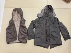 グレー フリース内側 2way ジャケット