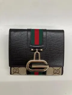 GUCCI GGキャンバス　シェリーライン　３つ折り財布　431848.0416