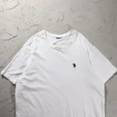 U.S. POLO ASSN. 白Tシャツ 刺繍　ワンポイント