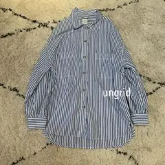 ＊即日配送＊ストライプルーズシャツ ブルー Ungrid