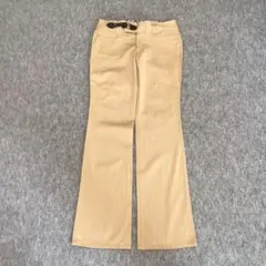 BURBERRY チノパン　ベージュ　ストライプ　コットン　レザーベルト付き