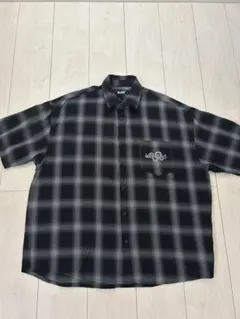 kutir クティールの LONERS 蛇刺繍オンブレチェック半袖シャツ Ｌのサムネイル