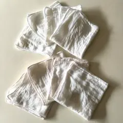 赤ちゃん用ガーゼハンカチ　ホワイト８枚セット