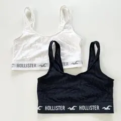 HOLLISTER スポーツブラ　レース柄　ホワイト、ネイビー　2点セット