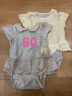 フリルロンパースセット　80