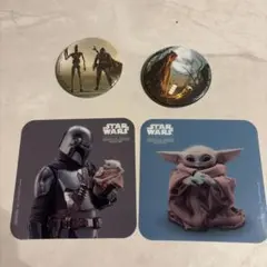 STAR WARSカフェマンダロリアングローグー コースター缶バッジセット