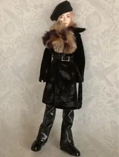 BTSドール服　＊黒ベロアのコートセット＊