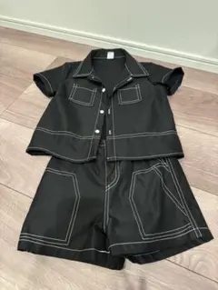 SHEIN ブラック ショートパンツセット 2-3Y