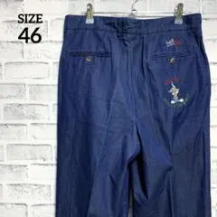 【未使用品】イタリア製　ヴィンテージ　デニム風デザイン　薄手　パンツ