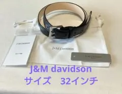 J&M DAVIDSON クロコダイル　レザー ベルト ブラックのサムネイル
