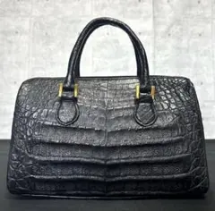 クロコダイルレザー ブラック ハンドバッグ