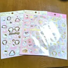 サンリオ　 箔押しシール　キティ＆サンリオキャラクターズA　3枚セット