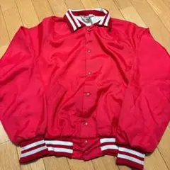 【アメリカ製】80s 80年代　サテンスタジャン　ヴィンテージジャケット　レッドのサムネイル